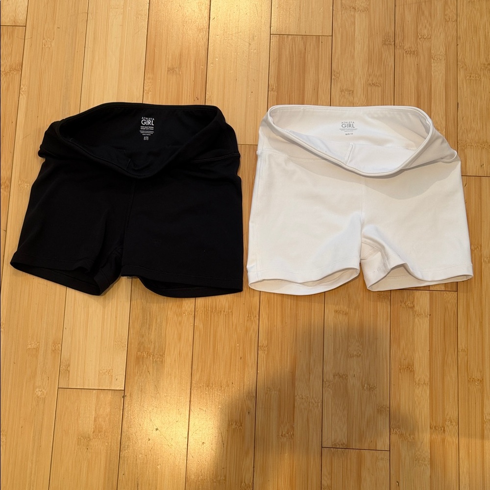 Athleta Black and White Shorts Duo